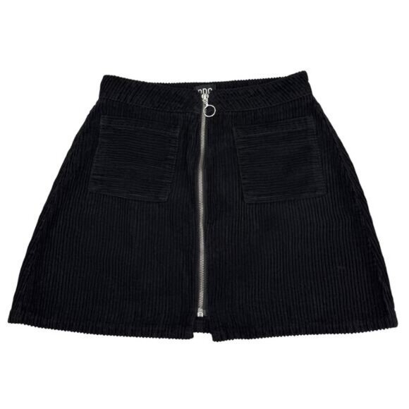 Bdg UO Zip Corduroy Mini Skirt In Black Size Small - Picture 3 of 5